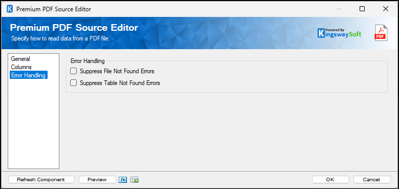 SSIS Premium PDF Source - Error Handling